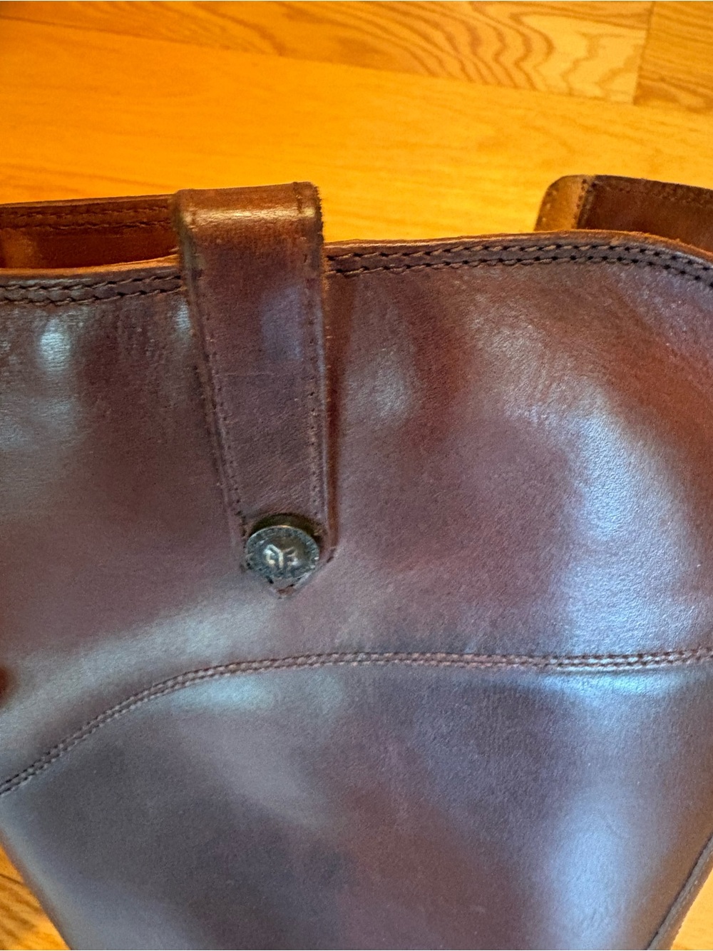 Frye women’s Melissa Tab Tall Leather Riding Boots - Brown Size M- 8.5 - Picture 5 of 10